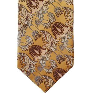Verse 9 Men's Silk Floral 100% silk Tie Yellow Gold Dry Clean